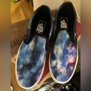 Vans Slip On Galaxy Blue & White Sneakers